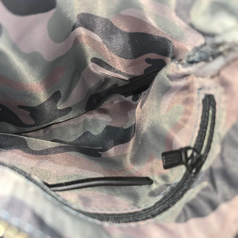 Rebecca Minkoff Camo Flap Heavy Silver Metal Crossbody Bag - Picture 4 of 4